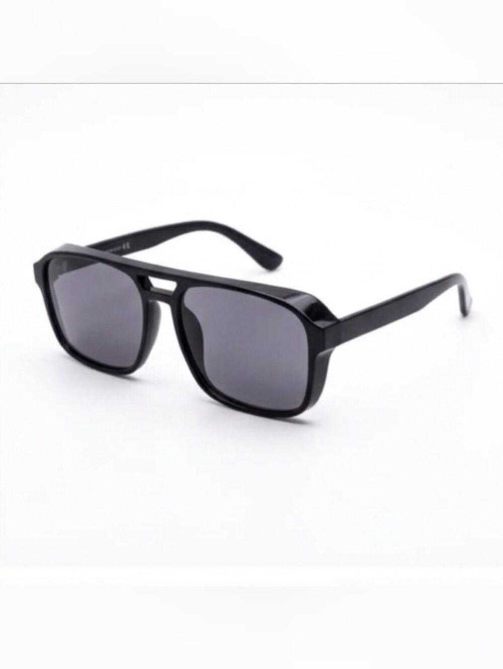 Classic Black Square Sunglasses - Smoke Lenses